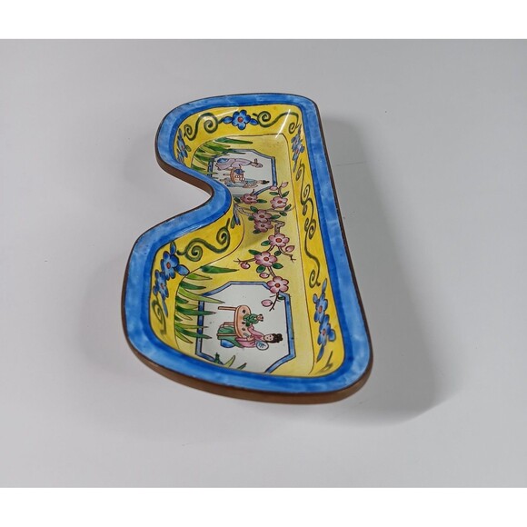 Kelvin Chen Enameled Eyeglasses Holder Tray 2001 No 336 Floral Asian Tea Party - Picture 6 of 8